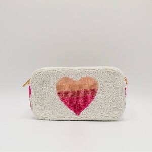 Ombré Heart Beaded Rectangle Bag